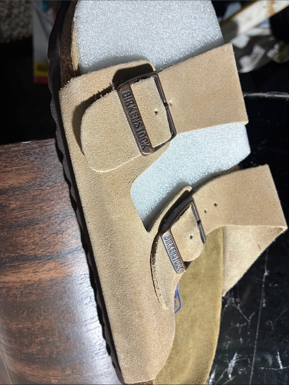 !!BRAND NEW!!- (Read!!) Birkenstock Men's Two-Strap Arizona Suede Sandal in Beig